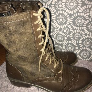 Rustic lace up combat boots